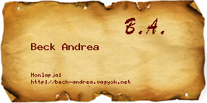 Beck Andrea névjegykártya